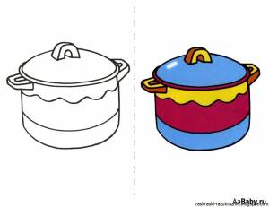 Раскраска на тему посуда для детей 3 4 лет #23 #413438