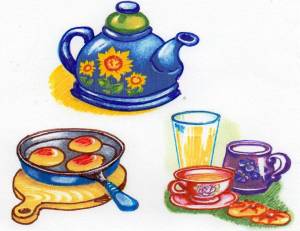 Раскраска на тему посуда для детей 3 4 лет #39 #413454