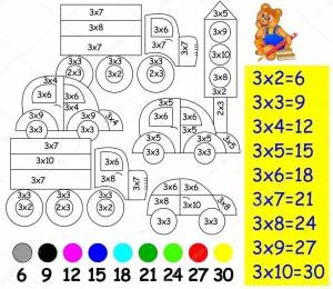 Раскраска на умножение 2 класс на 2 и 3 #22 #414117