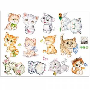 Раскраска наклейки котики #24 #415435