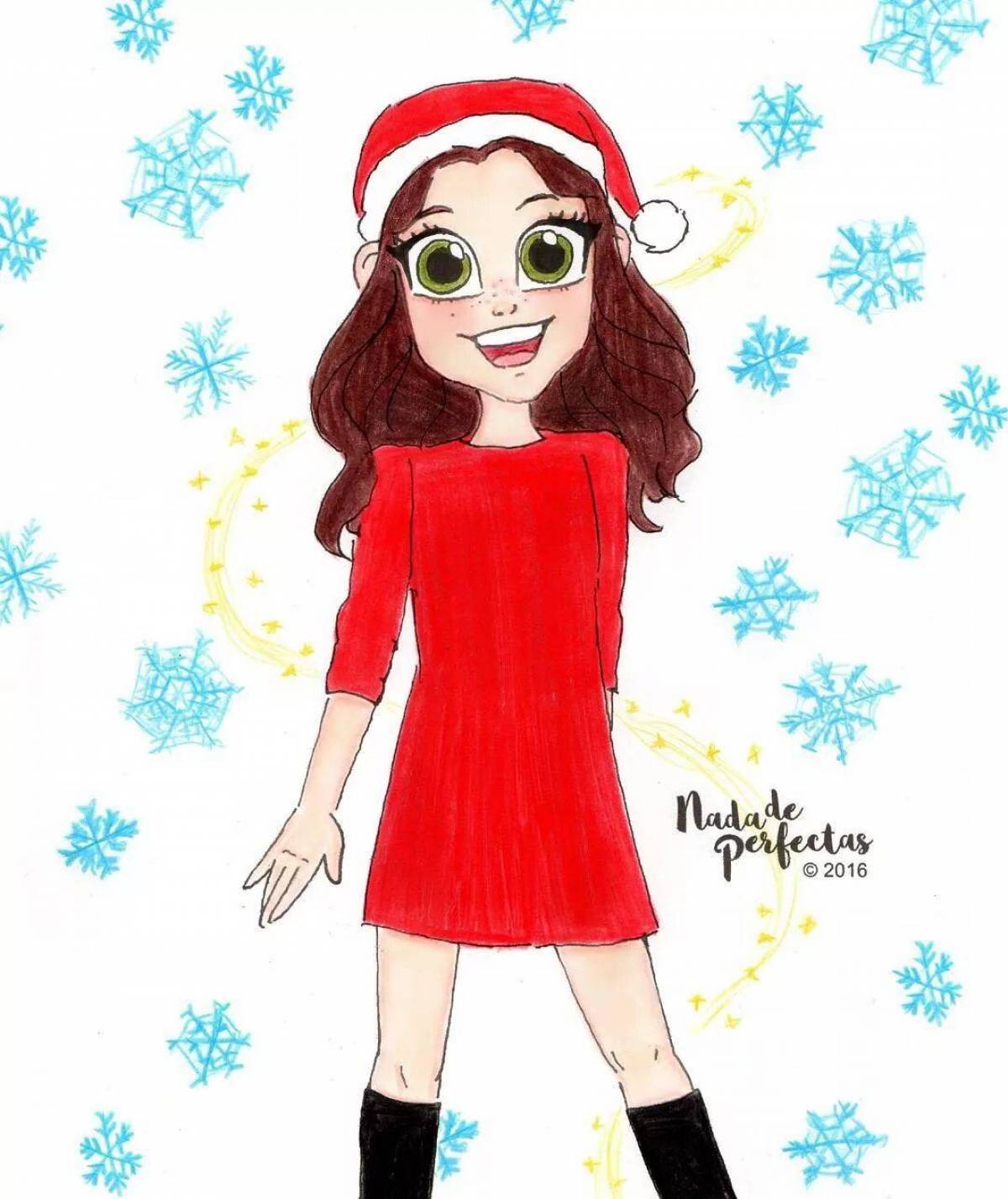 Девочка зимой раскраска для малышей. Новогодние рисунки девочек для срисовки. Как нарисовать девочку на новый год. Как нарисовать девочку на новый год. Раскраски для девочек новогодние.