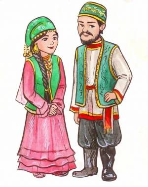 Раскраска народный костюм татарский #2 #416242