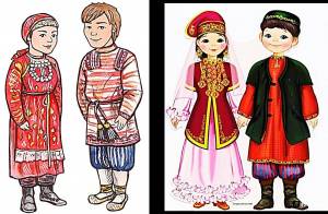 Раскраска народный костюм татарский #34 #416274