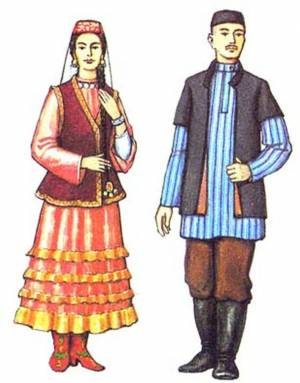 Раскраска народный костюм татарский #35 #416275