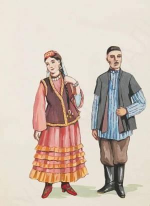 Раскраска народный костюм татарский #36 #416276