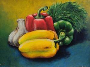 Раскраска натюрморт из овощей и фруктов для детей #8 #417201