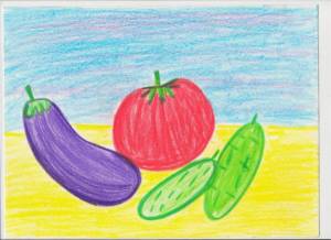 Раскраска натюрморт из овощей и фруктов для детей #20 #417213