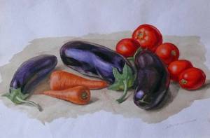 Раскраска натюрморт из овощей и фруктов для детей #25 #417218
