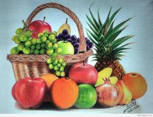 Раскраска натюрморт из овощей и фруктов для детей #28 #417221