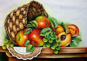 Раскраска натюрморт из овощей и фруктов для детей #30 #417223