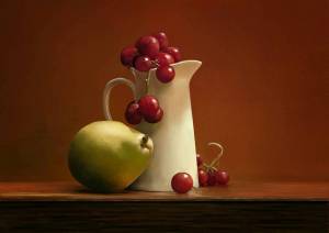 Раскраска натюрморт кружка яблоко груша #4 #417234