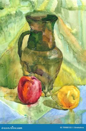 Раскраска натюрморт кружка яблоко груша #14 #417244