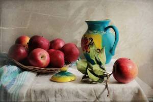 Раскраска натюрморт кружка яблоко груша #34 #417264