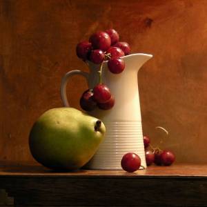 Раскраска натюрморт с фруктами и вазой #3 #417311