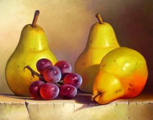 Раскраска натюрморт с фруктами и вазой #6 #417314