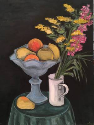 Раскраска натюрморт с фруктами и вазой #14 #417322