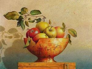 Раскраска натюрморт с фруктами и вазой #26 #417334