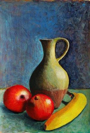 Раскраска натюрморт с фруктами и вазой #38 #417346