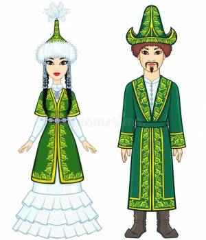 Раскраска национальный костюм казахский #2 #417718