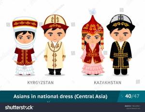 Раскраска национальный костюм казахский #6 #417722