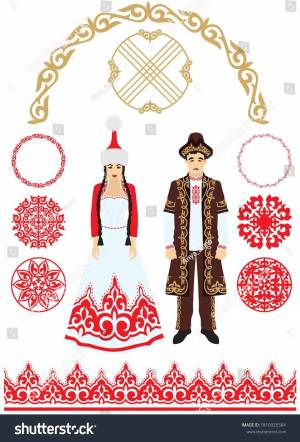 Раскраска национальный костюм казахский #9 #417725
