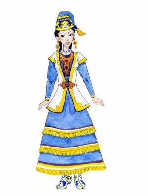 Раскраска национальный костюм казахский #32 #417748