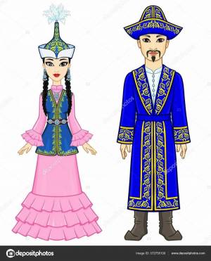Раскраска национальный костюм казахский #35 #417751