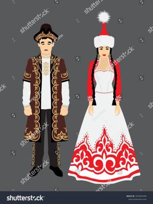 Раскраска национальный костюм казахский #37 #417753