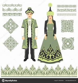 Раскраска национальный костюм казахский #38 #417754