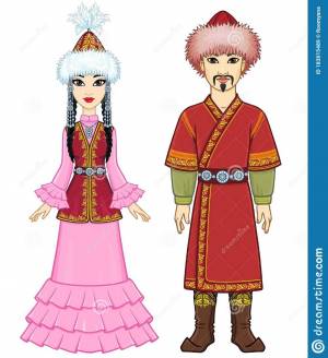 Раскраска национальный костюм казахский #39 #417755