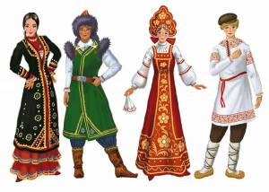 Раскраска национальный костюм русский для детей #2 #417757