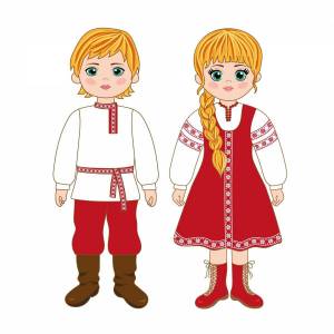 Раскраска национальный костюм русский для детей #4 #417759