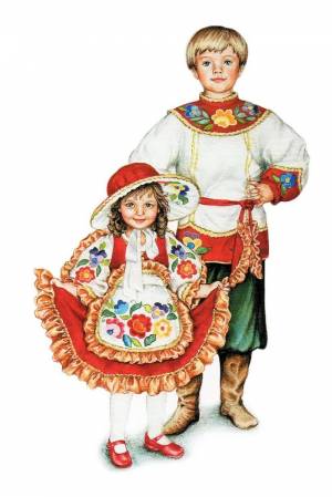 Раскраска национальный костюм русский для детей #17 #417772
