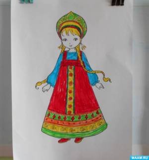Раскраска национальный костюм русский для детей #20 #417775