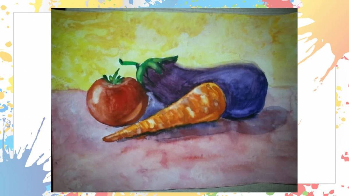 Натюрморт из овощей и фруктов для детей #3