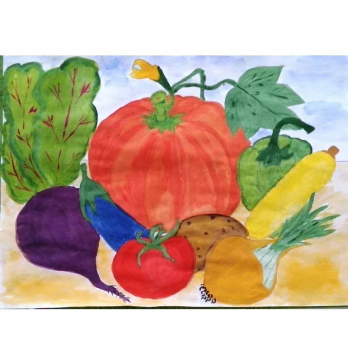 Натюрморт из овощей и фруктов для детей #21