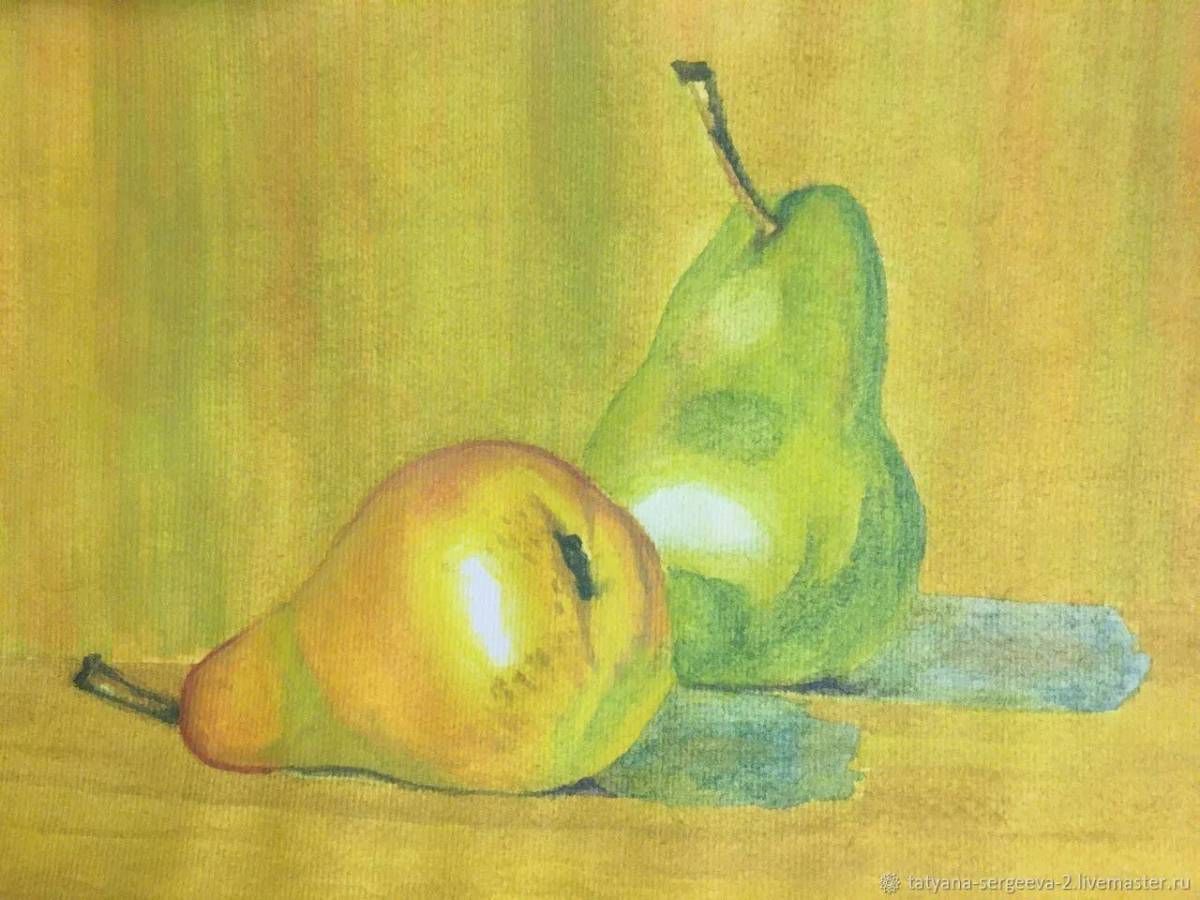 Натюрморт кружка яблоко груша #33