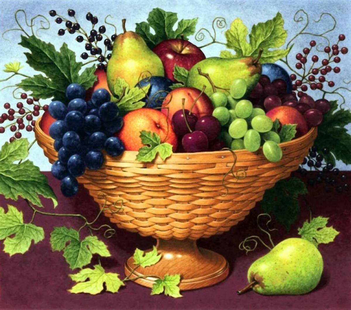 Натюрморт с фруктами и вазой #31