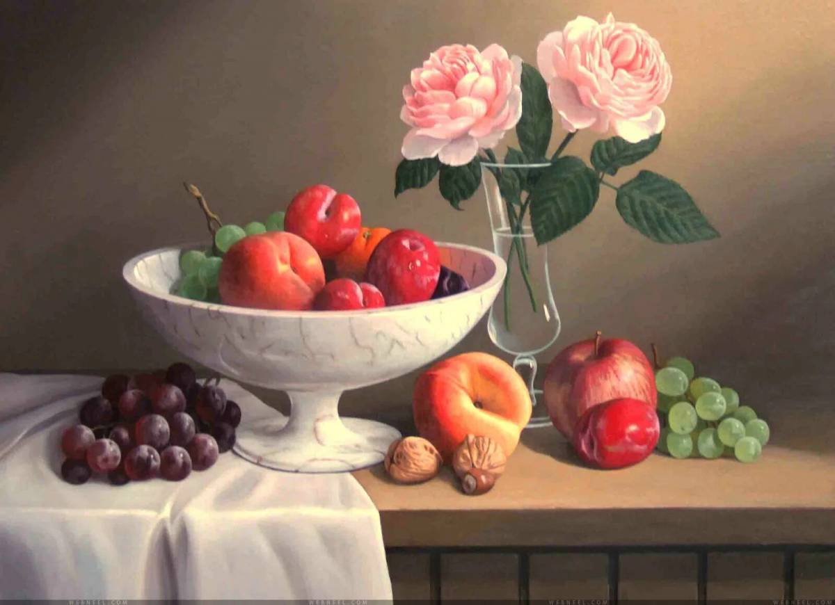 Натюрморт с фруктами и вазой #39