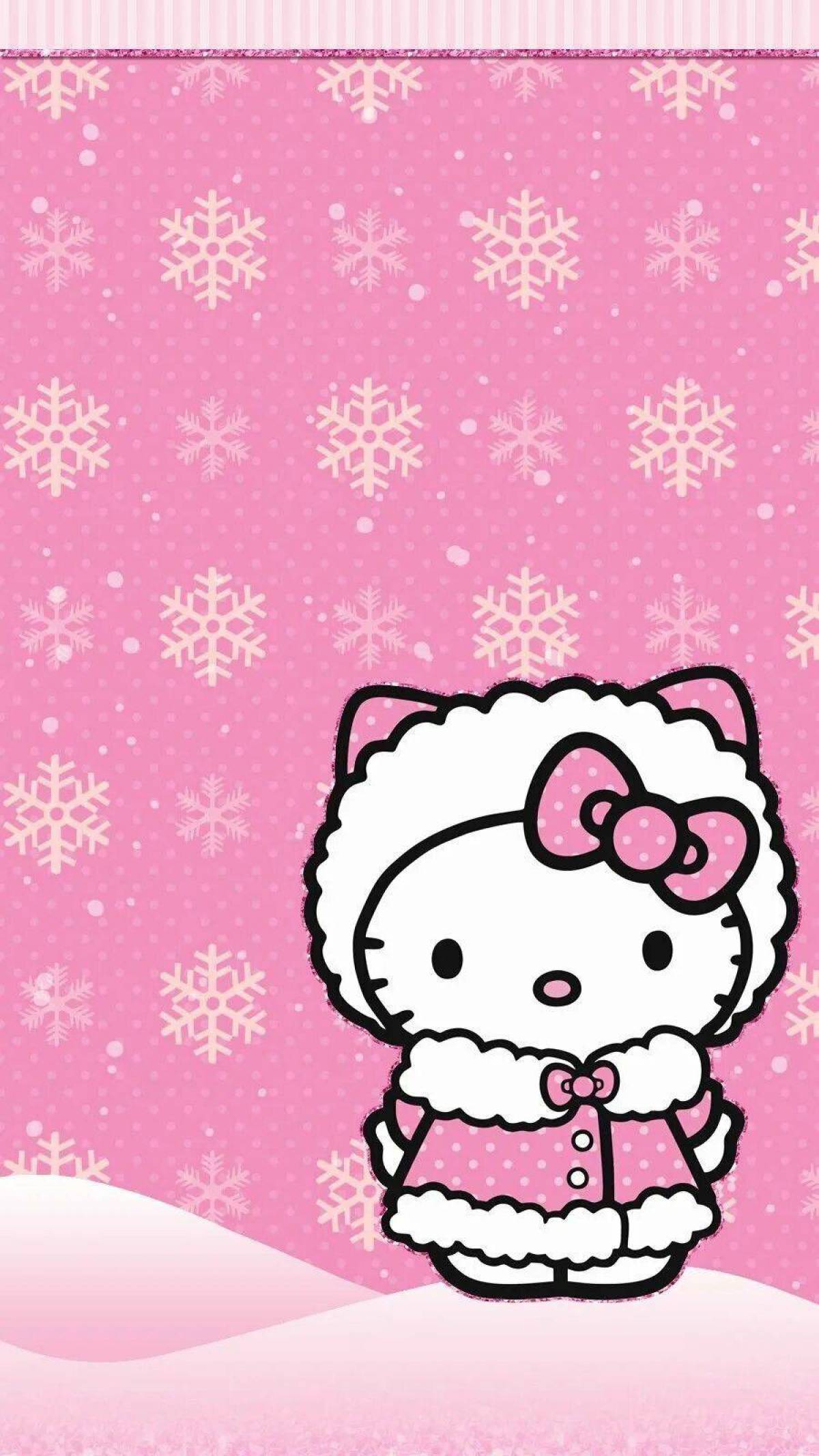 Зимняя hello kitty. Новогодняя Хелло Китти. Новые Хэллоу Китти. Зимняя Хелло Китти. Хелло Китти обои.