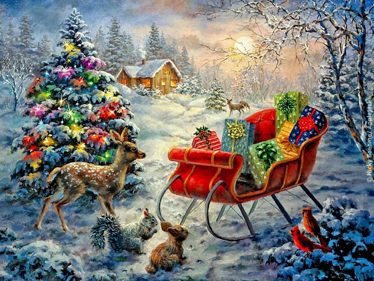 Новогодние картины. Картины Nicky Boehme Рождественские. Ники Боэм художник Рождество. Ники Боэм зима. Барри Боэм.