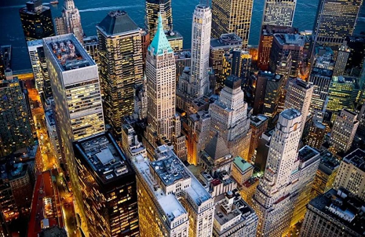 Нью-Йорк. Америка Нью-Йорк Манхэттен. Нью-Йорк с высоты птичьего полета. Уолл стрит улица в Нью-Йорке. New york is really