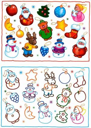 Раскраска новогодние игрушки для детей 6 7 лет #16 #420015