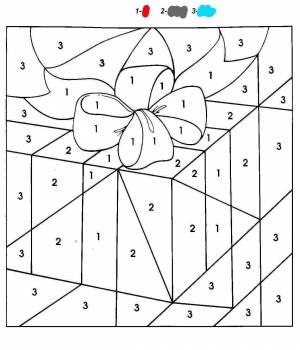 Раскраска новогодние по номерам для детей #22 #420280