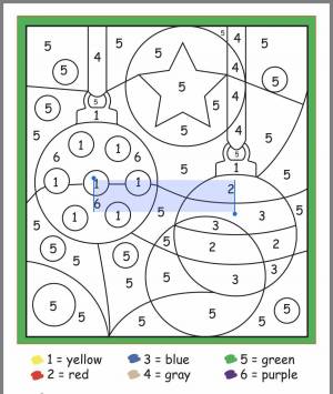 Раскраска новогодние по номерам для детей 6 7 лет #22 #420319