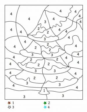 Раскраска новогодние по номерам для детей 6 7 лет #25 #420322