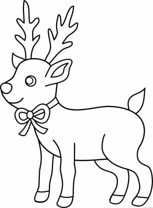 Раскраска новогодний олень для детей #7 #420734