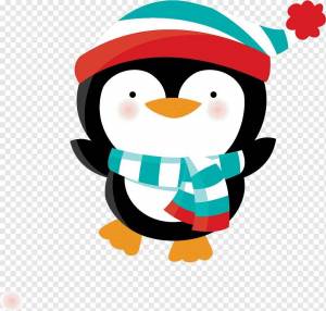 Раскраска новогодний пингвин #14 #420819