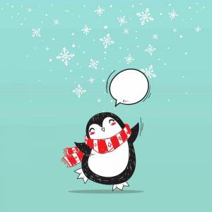 Раскраска новогодний пингвин #25 #420830