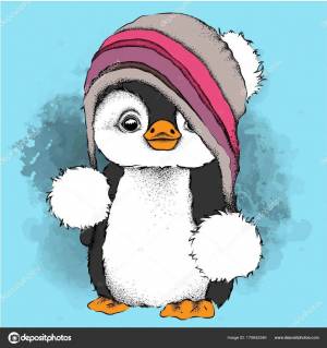 Раскраска новогодний пингвин #28 #420833